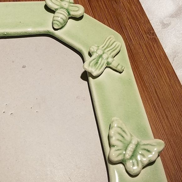 Butterfly Dragonfly and Bee Green Ceramic Frame - Picture 4 of 5